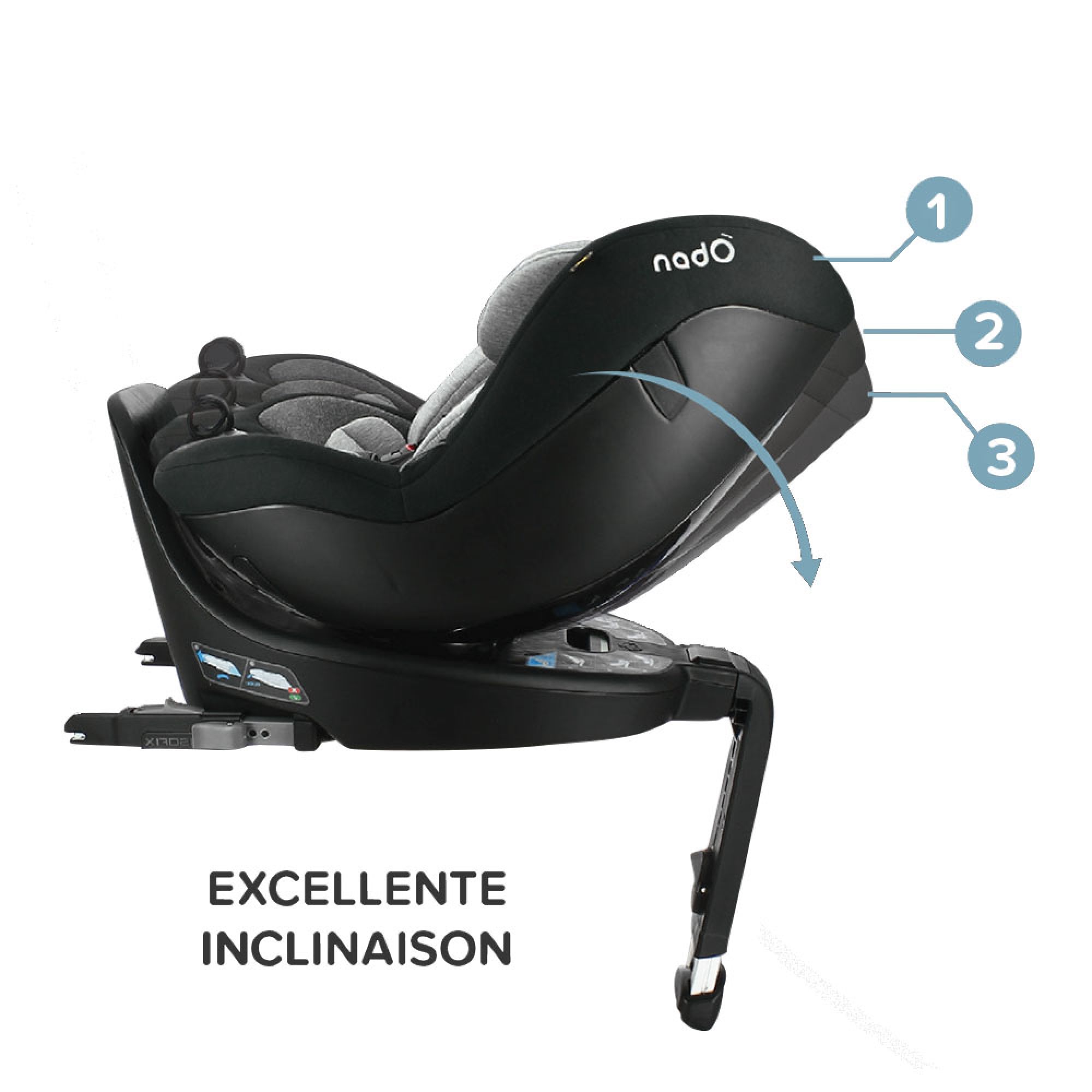 Siège auto pivotant o3 lite 360° isofix noir 40-105 cm i-size de