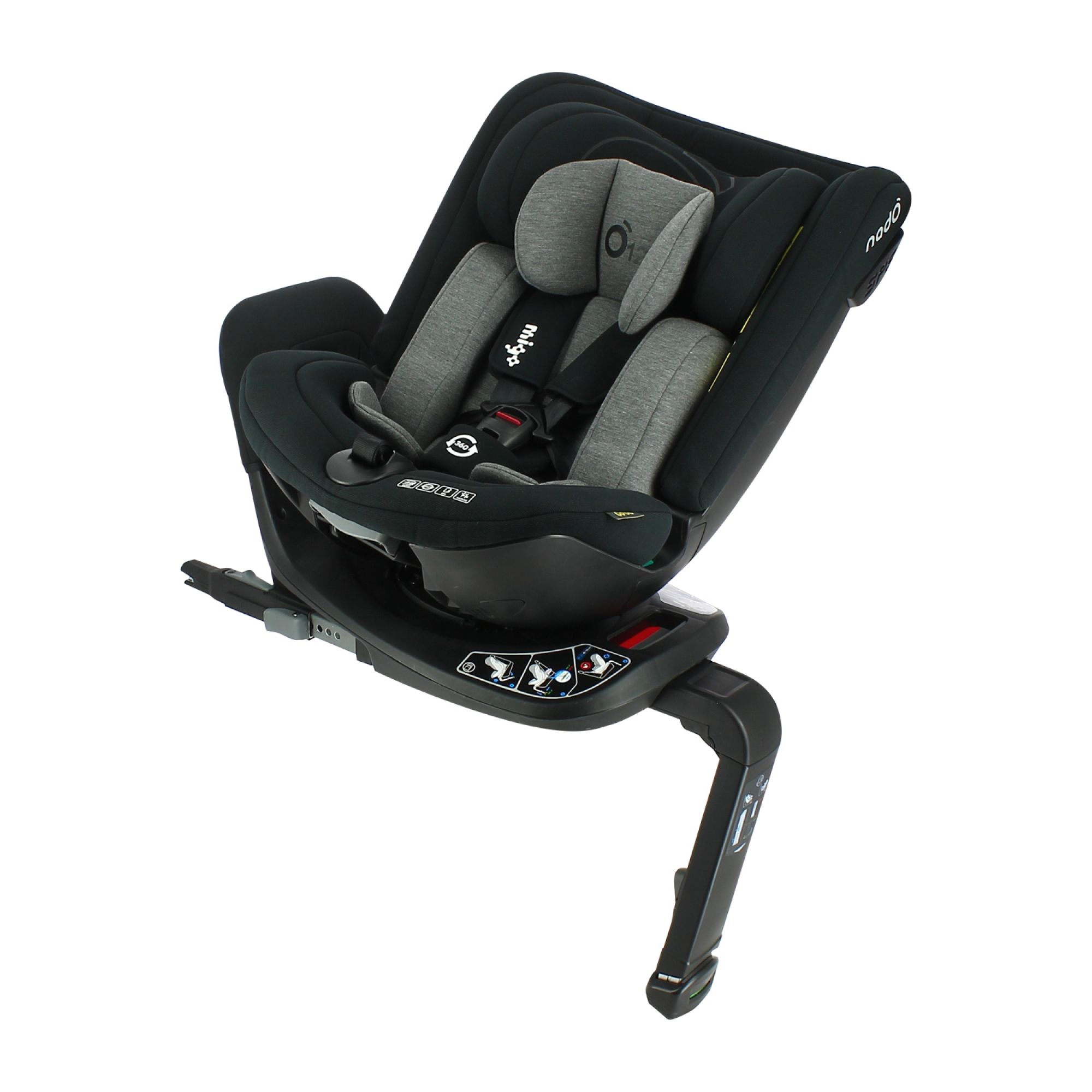 Siège auto pivotant O12 360° isofix noir 40-145 cm i-Size - Made