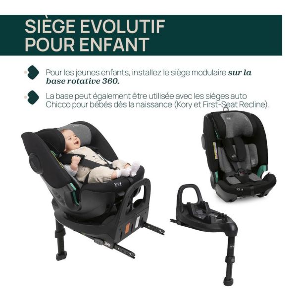 Siège auto FullSeat 360 i-Size avec base Black satin