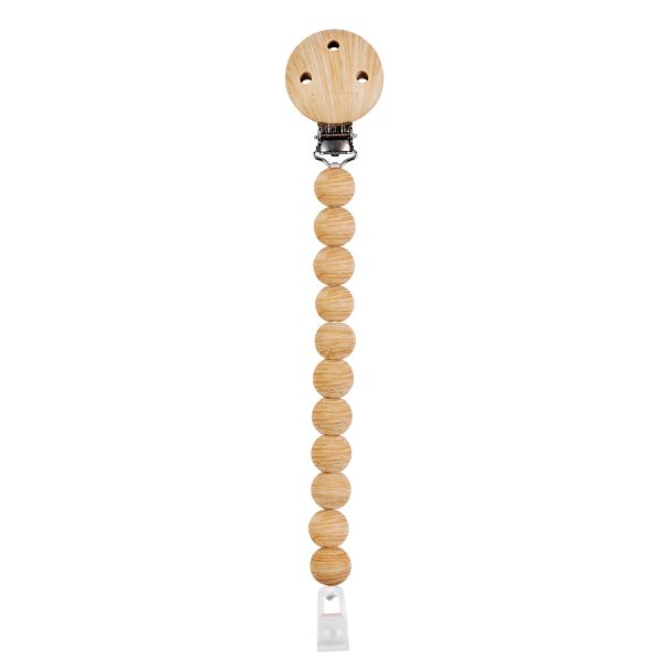 Attache sucette en silicone brun