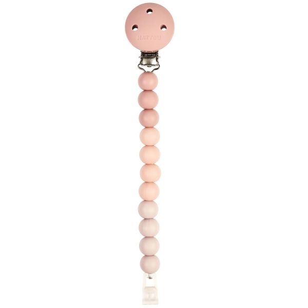 Attache sucette en silicone rose