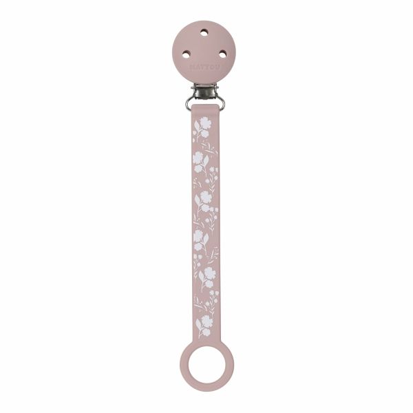 Attache sucette silicone Rose imprimé