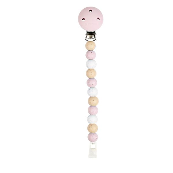 Attache sucette en silicone Rose