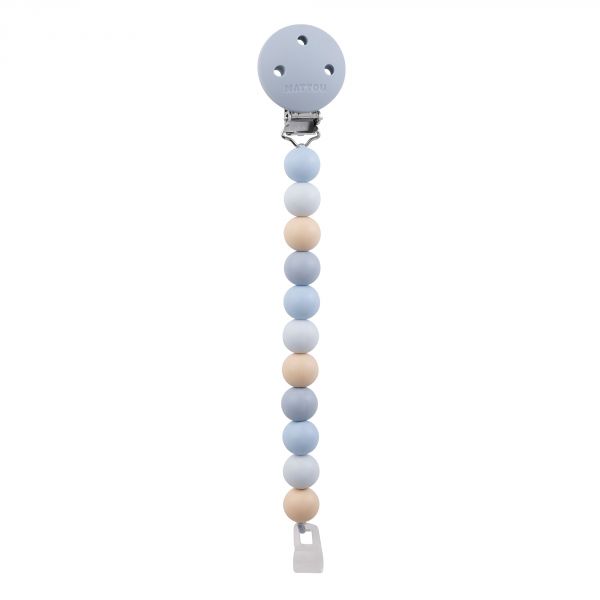 Attache tétine en silicone multicolore bleu