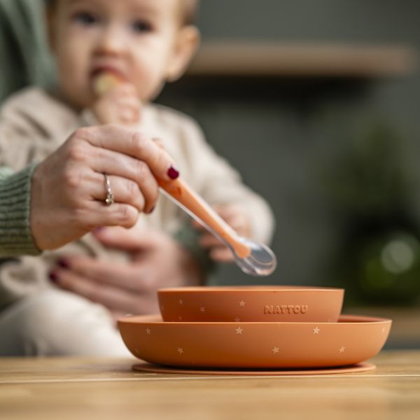 Coffret repas 3 pièces en silicone terracotta /étoiles