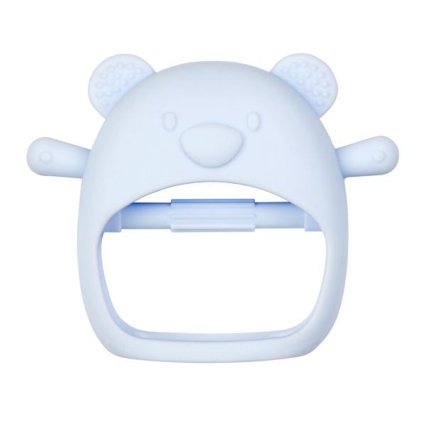 Moufle de dentition en silicone bleu