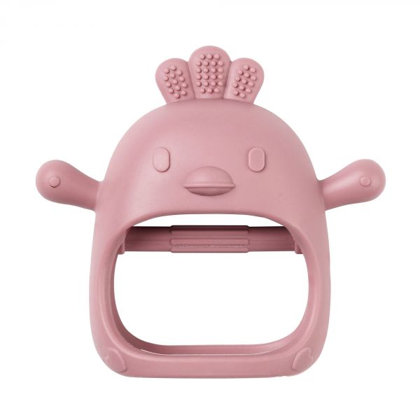 Moufle de dentition en silicone vieux rose