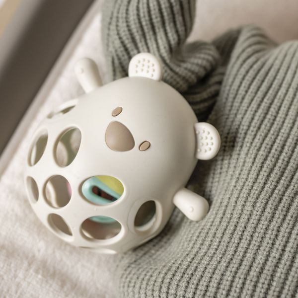 Hochet avec balle ours en silicone argile