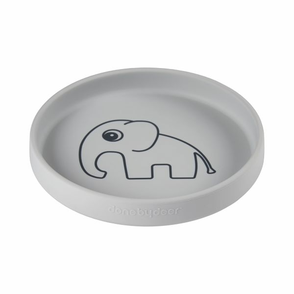 Assiette bébé silicone antidérapante Elphee grey