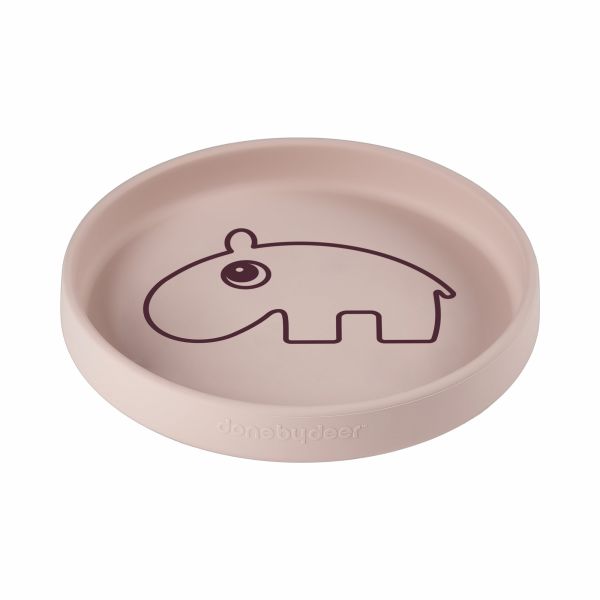 Assiette bébé silicone antidérapante Ozzo rose