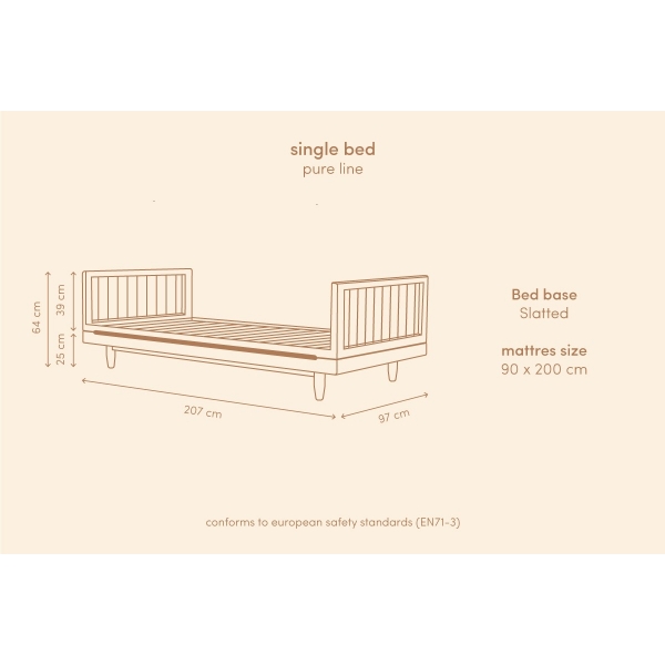 Base de lit enfant 90x200 Pure