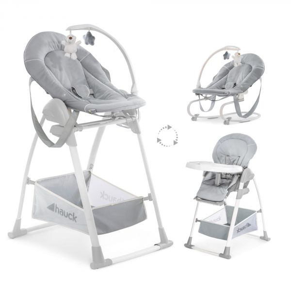 Chaise haute pliable Sit N Relax 3 en1 Stretch gris