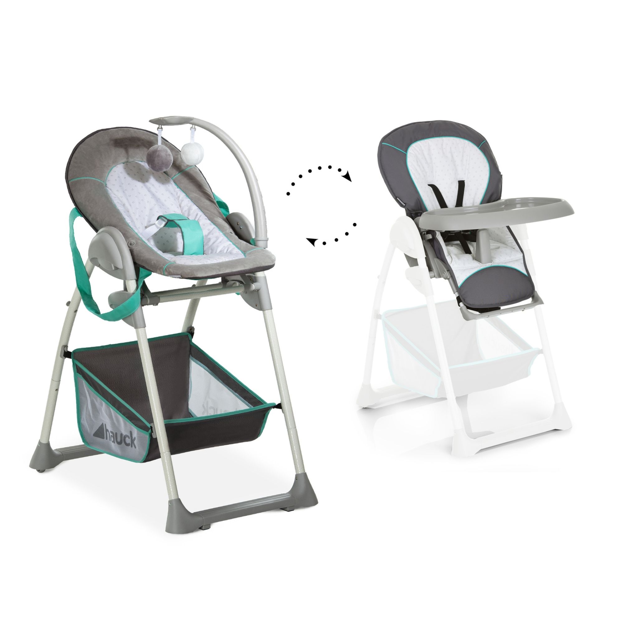 Chaise haute 6 en 1 - bébé enfant pliable grise