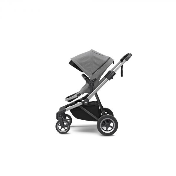 Poussette duo Sleek avec nacelle - Grey Melange on Black