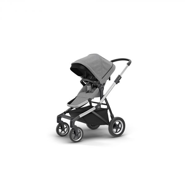 Poussette duo Sleek avec nacelle - Grey Melange on Black