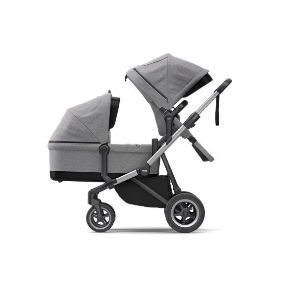 Poussette duo Sleek avec nacelle - Grey Melange on Black