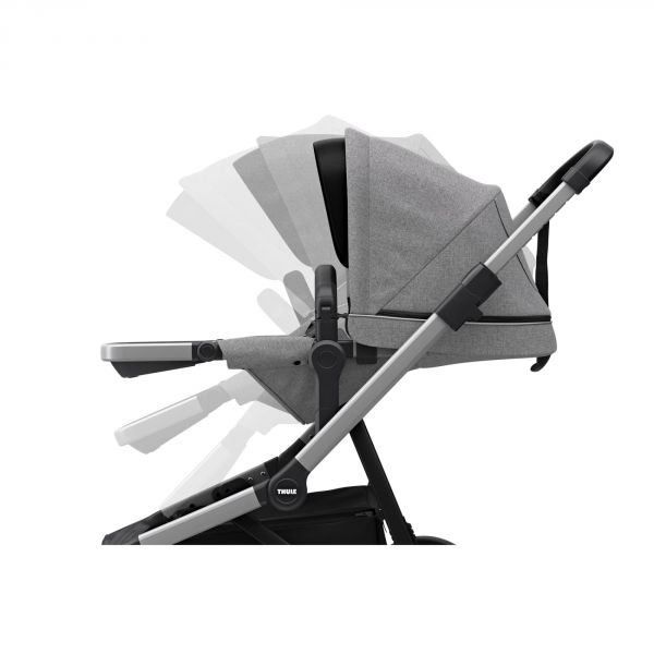 Poussette duo Sleek avec nacelle - Grey Melange on Black