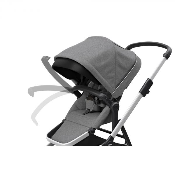 Poussette duo Sleek avec nacelle - Grey Melange on Black