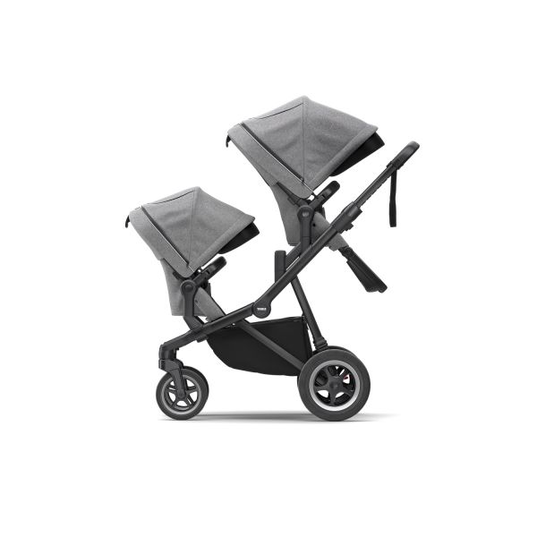 Siège poussette Sleek Sibling - Grey Melange on Black
