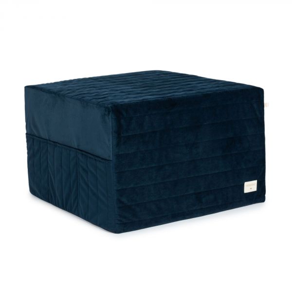 Pouf enfant convertible en matelas Velvet Night Blue