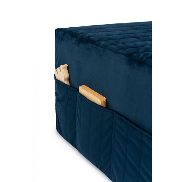 Pouf enfant convertible en matelas Velvet Night Blue