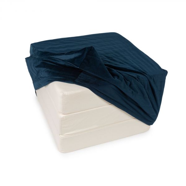 Pouf enfant convertible en matelas Velvet Night Blue