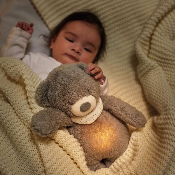 Veilleuse Sleepy peluche ours gris