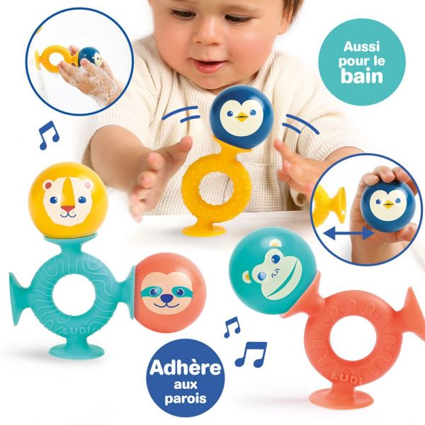 Jeu d'éveil à ventouses et balles sonores Smac Pop