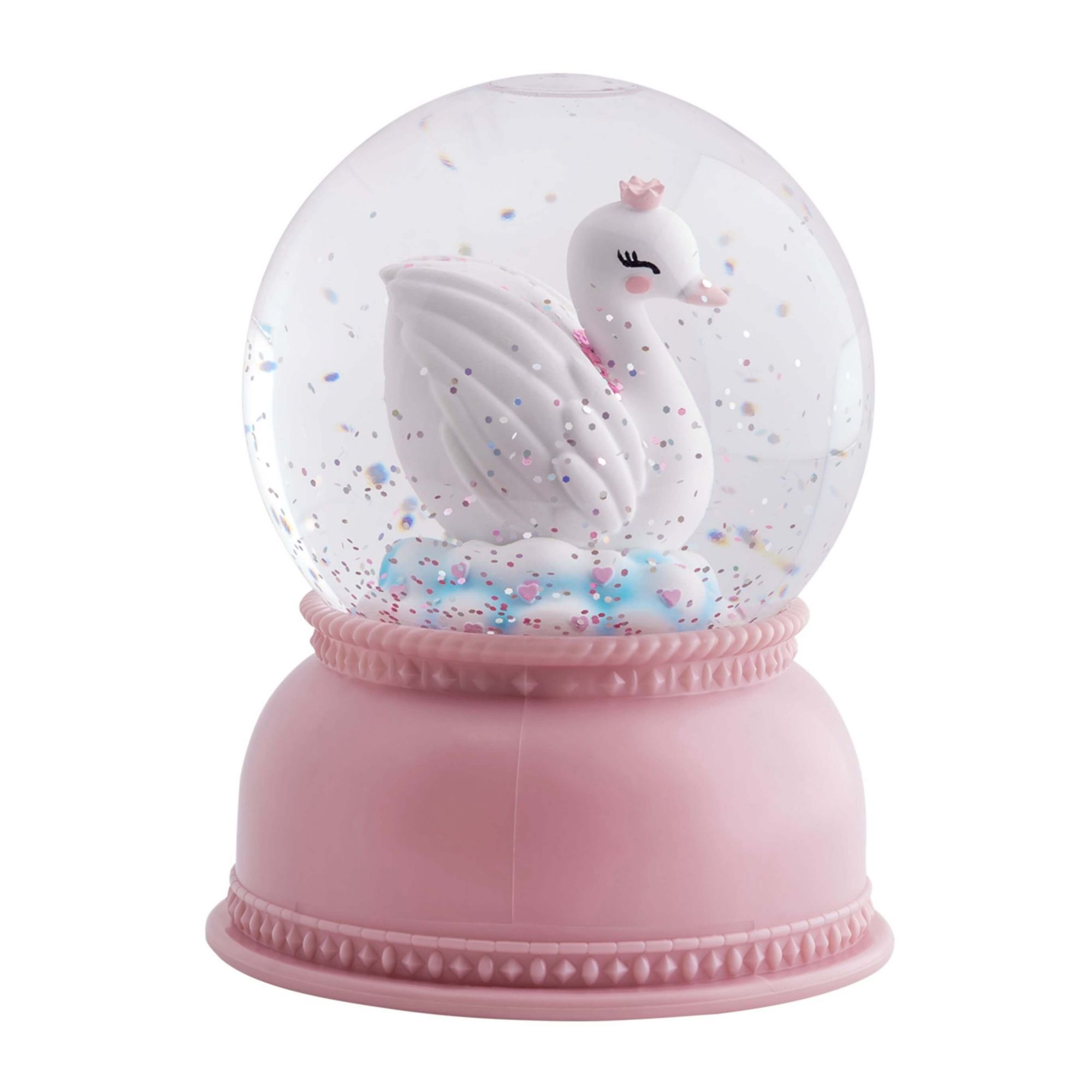 A Little Lovely Company Boule A Neige Lumineuse Cygne Made In Bebe
