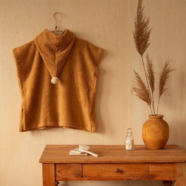 Poncho de bain coton bio So Cute caramel