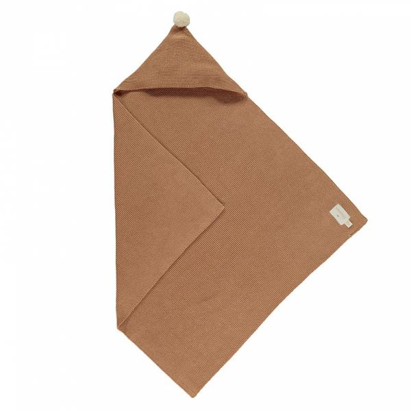 Couverture bébé So natural tricot coton bio 65x65 cm Biscuit