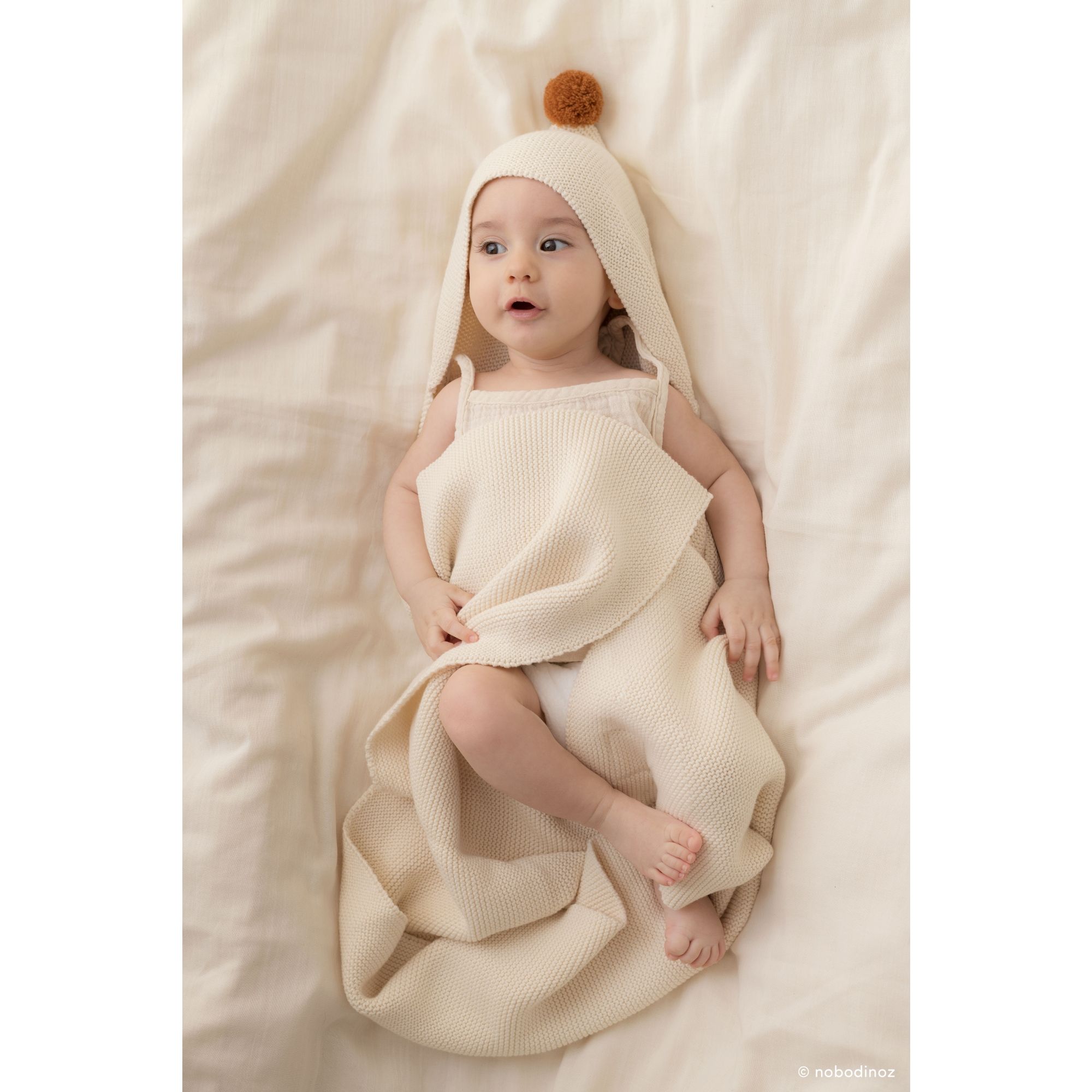 Couverture bébé So natural tricot coton bio 65x65 cm Natural - Made in Bébé