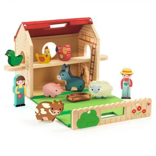 Jouet en bois ferme nomade Softi-Farm