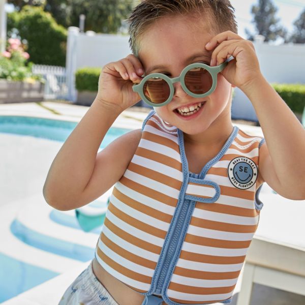 Gilet de natation enfant 3-6 ans - Rayures marrons