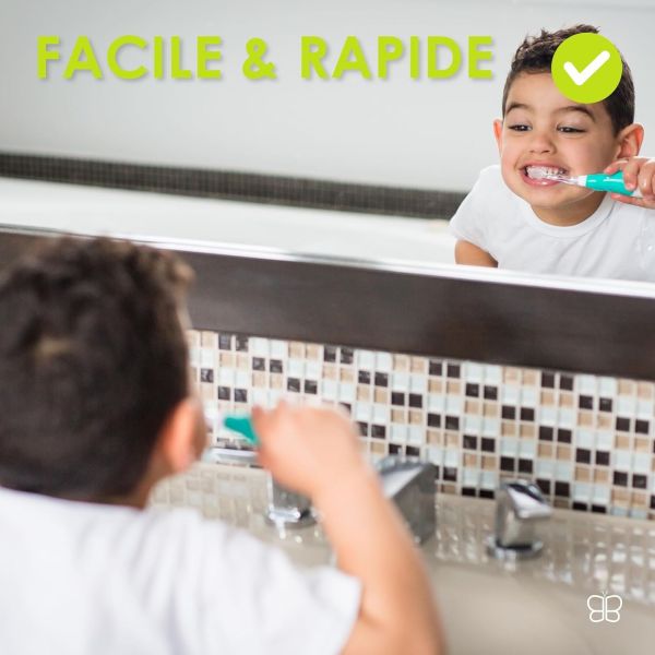 Brosse à dents électrique bébé à vibrations douces avec LED de 0 à 18 mois