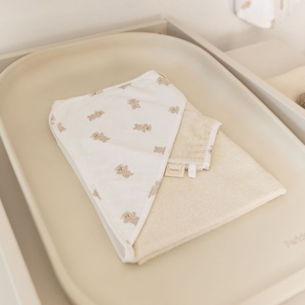 Cape de bain bébé et gant Bear Allover