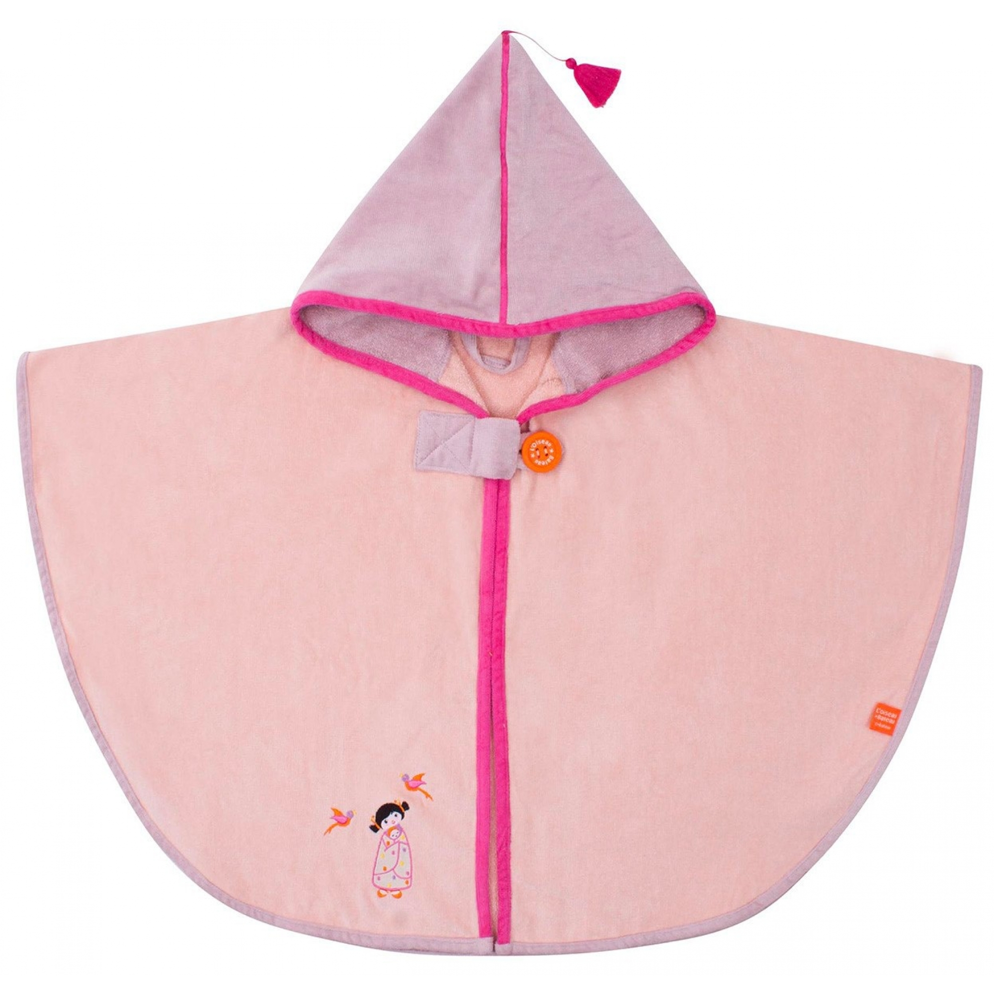 L Oiseau Bateau Cape De Bain Bebe Tonkinoise Rose Personnalisable Made In Bebe