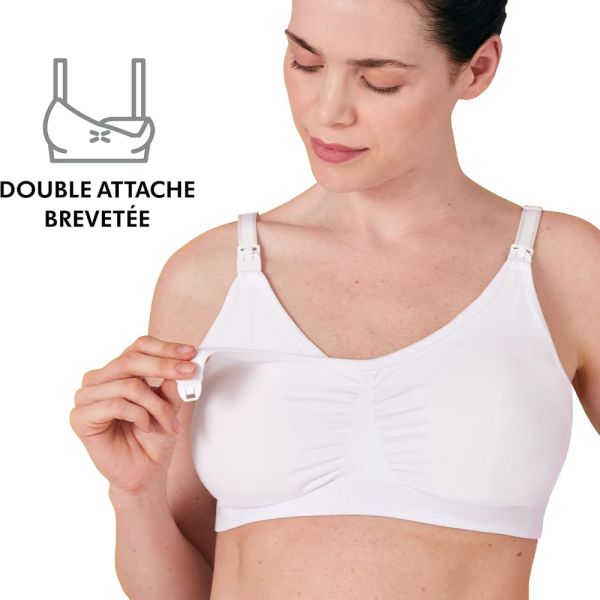 Soutien-gorge d'allaitement 3-en-1 L Blanc