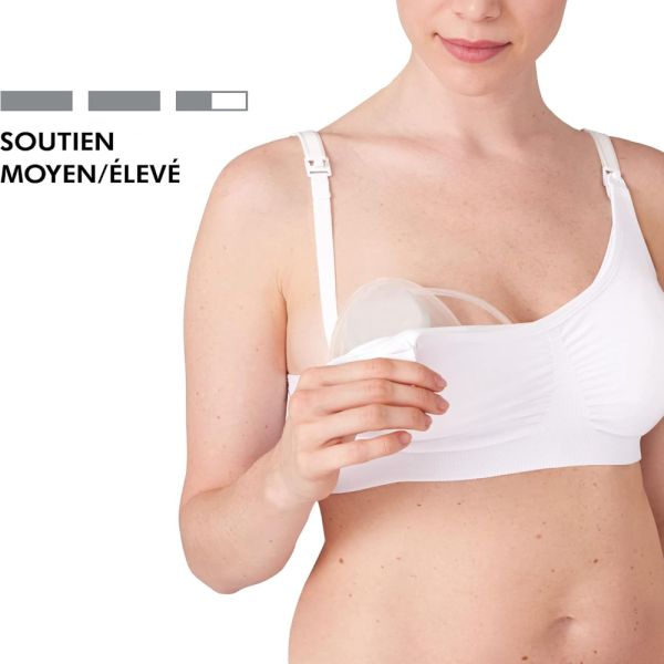 Soutien-gorge d'allaitement 3-en-1 L Blanc