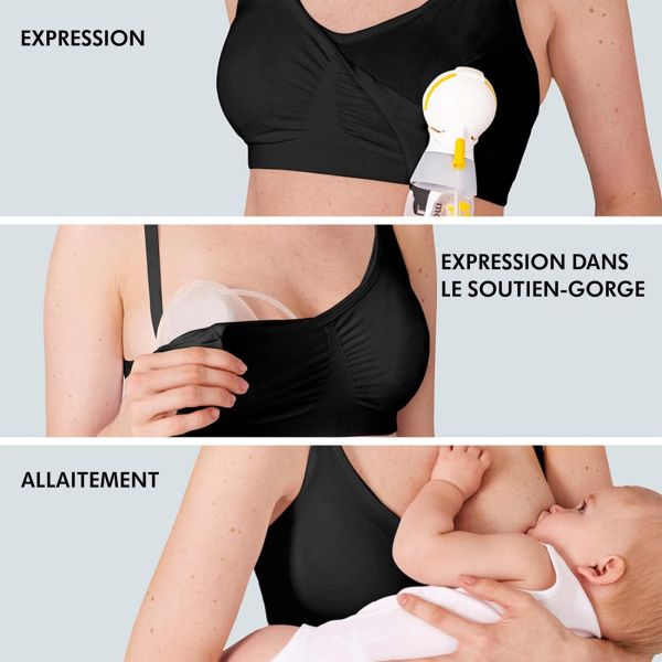 Soutien-gorge d'allaitement 3-en-1 S Noir