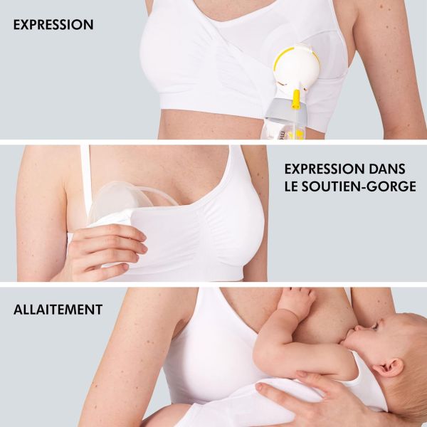 Soutien-gorge d'allaitement 3-en-1 XL Blanc