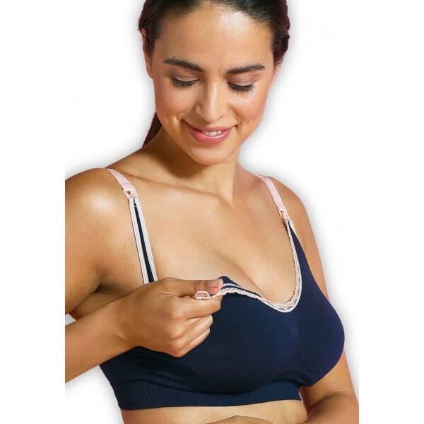 Soutien gorge allaitement sans armature bleu taille XL