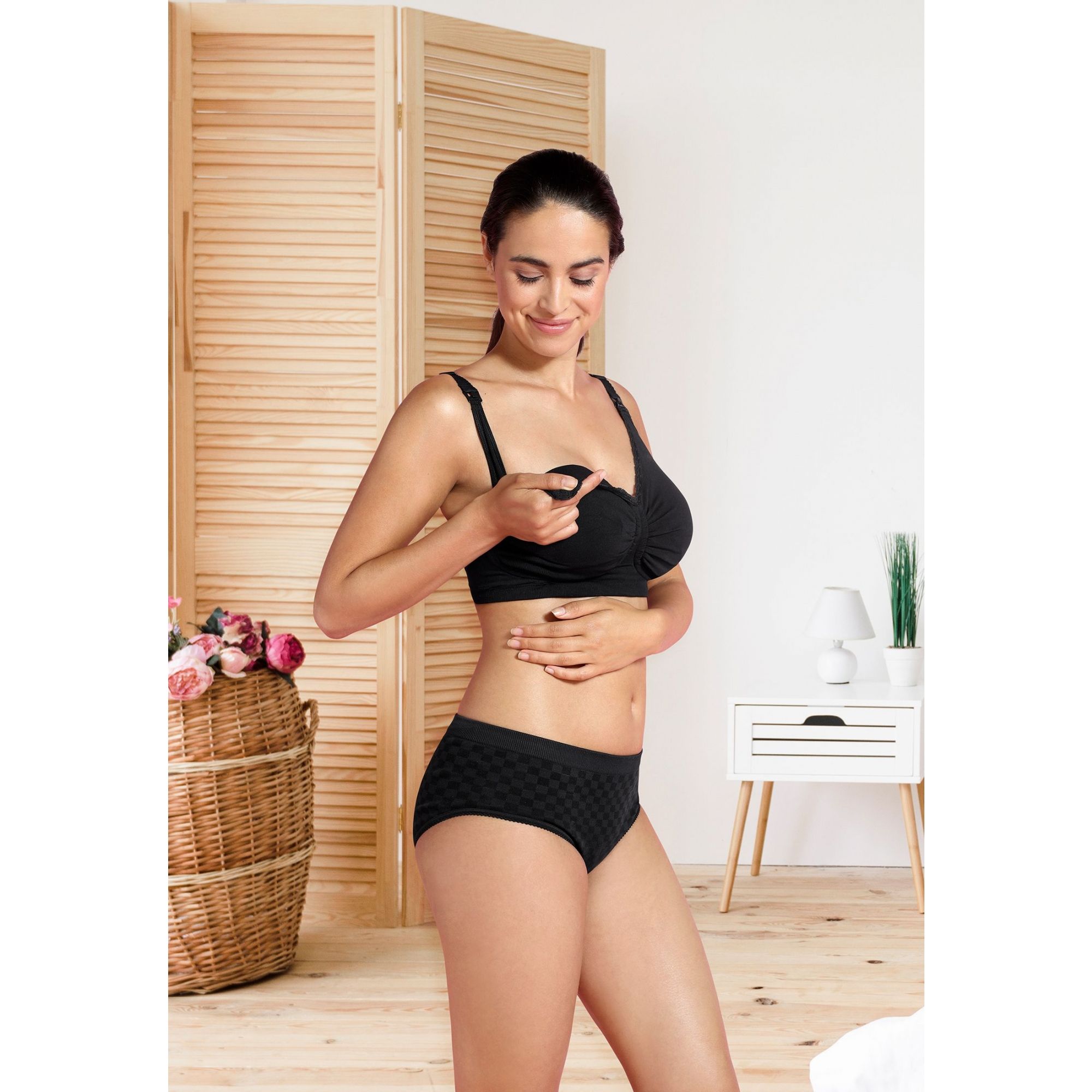 Soutien gorge allaitement rembourré Carri-gel noir taille XL - Made in Bébé