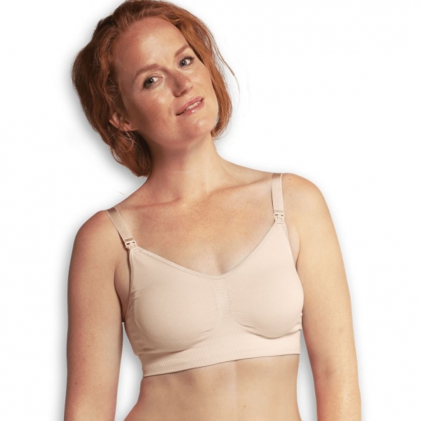 Soutien gorge allaitement sans armature beige taille M