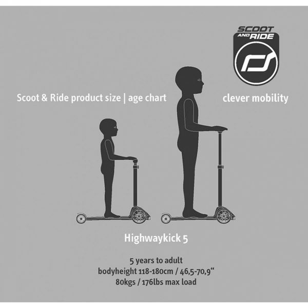 Trottinette 3 roues lumineuses 5 LED Highwaykick 3 vert forêt