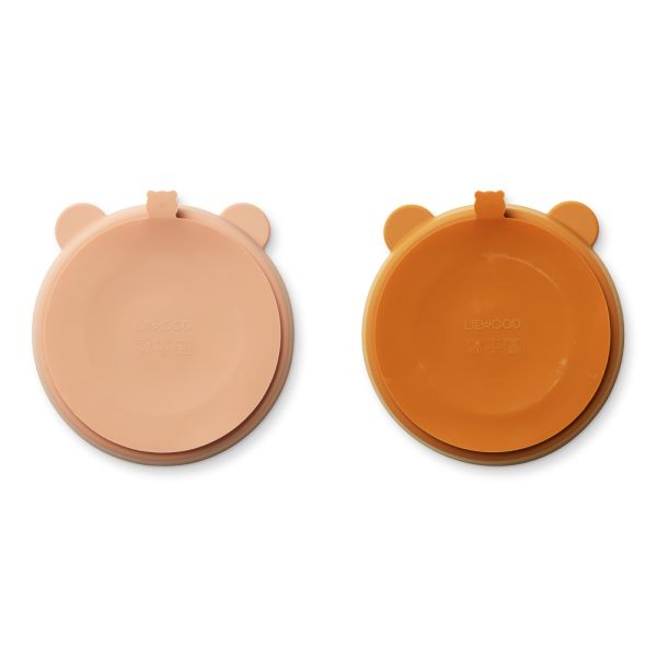 Lot de 2 assiettes compartimentées Stacy Mustard Tuscany Rose mix