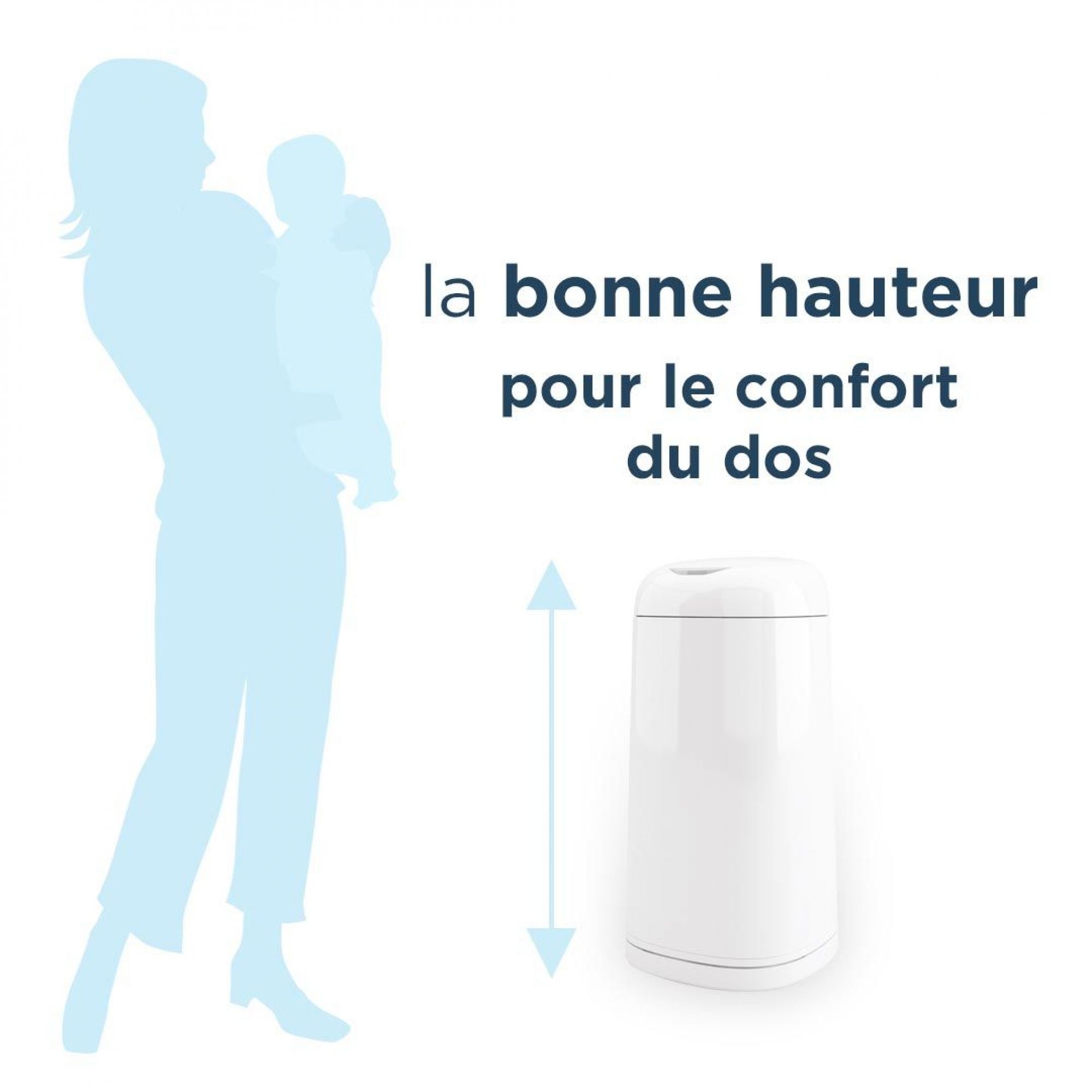 Poubelle à couches Diaper Genie Expressions - Blanc pur