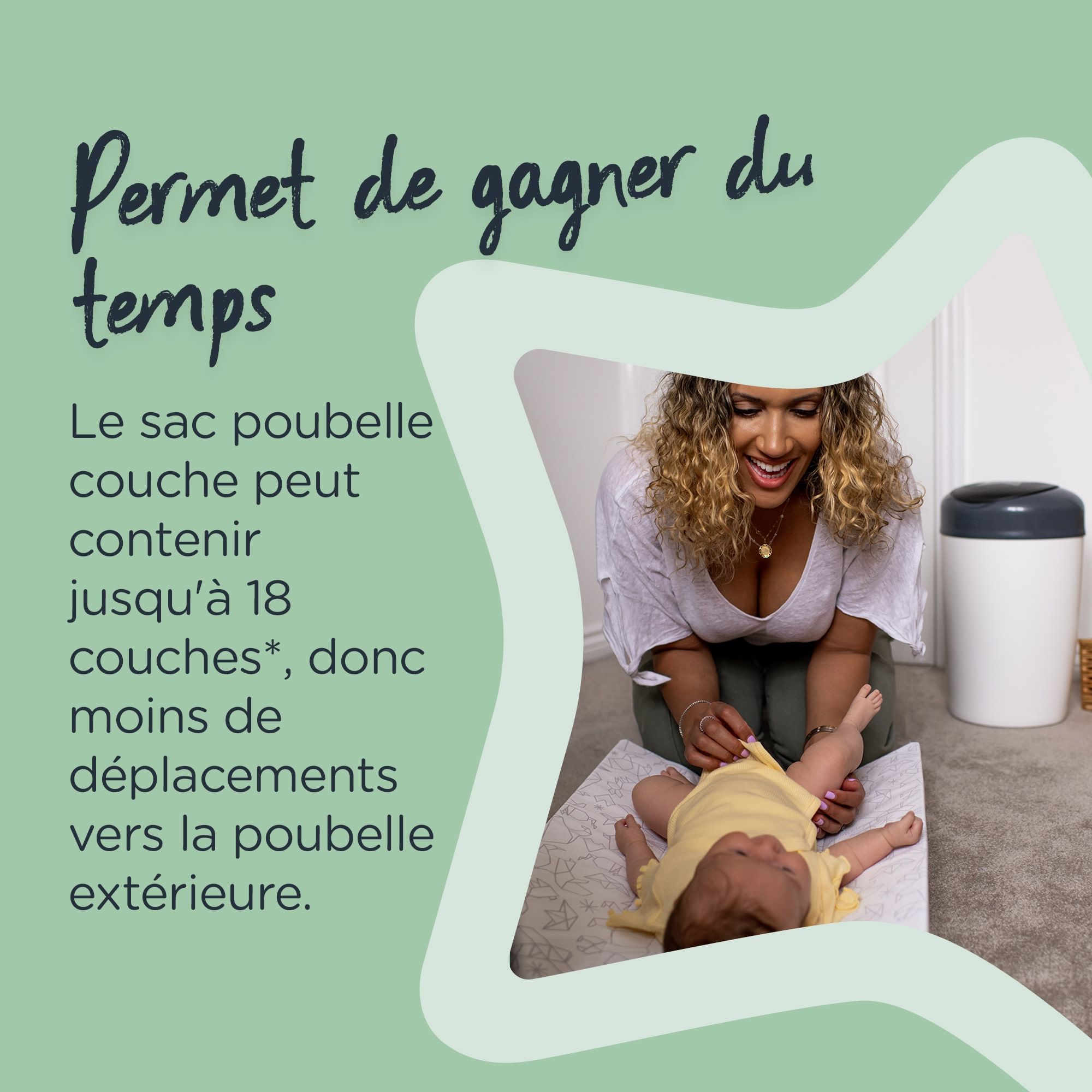 Starter Pack poubelle à couches Simplee gris + 6 recharges - Made in Bébé
