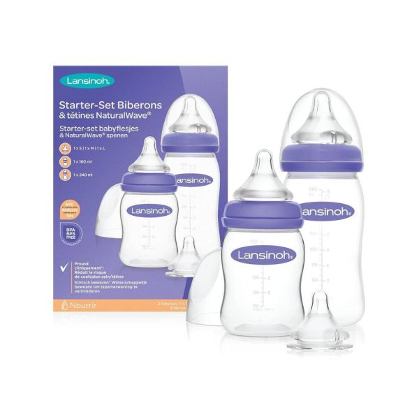 Lot de 2 biberons et tétines NaturalWave