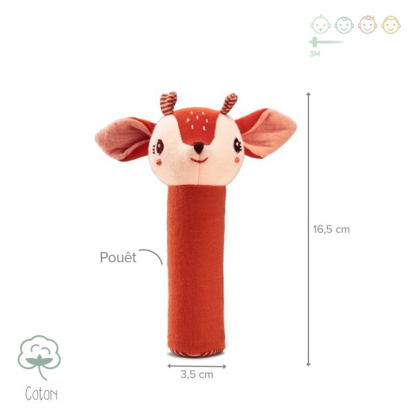 Hochet pouêt-pouêt eco-friendly Stella le faon